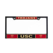 USC Trojans Shield Black w/ Brass Inserts License Plate Frame
